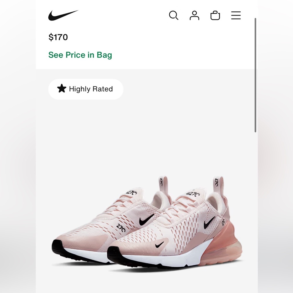 Nike Women's Air Max 270 Light Pink Sneakers